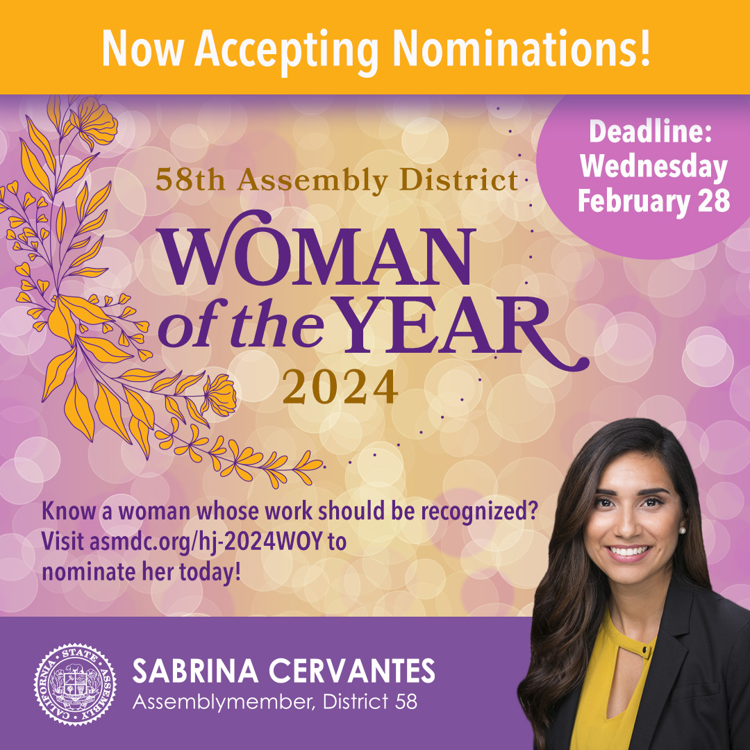 If you know a woman in the 58th Assembly District who has exhibited qualities of service, leadership, and vision, please consider nominating her for the 2024 58th District Woman of the Year.