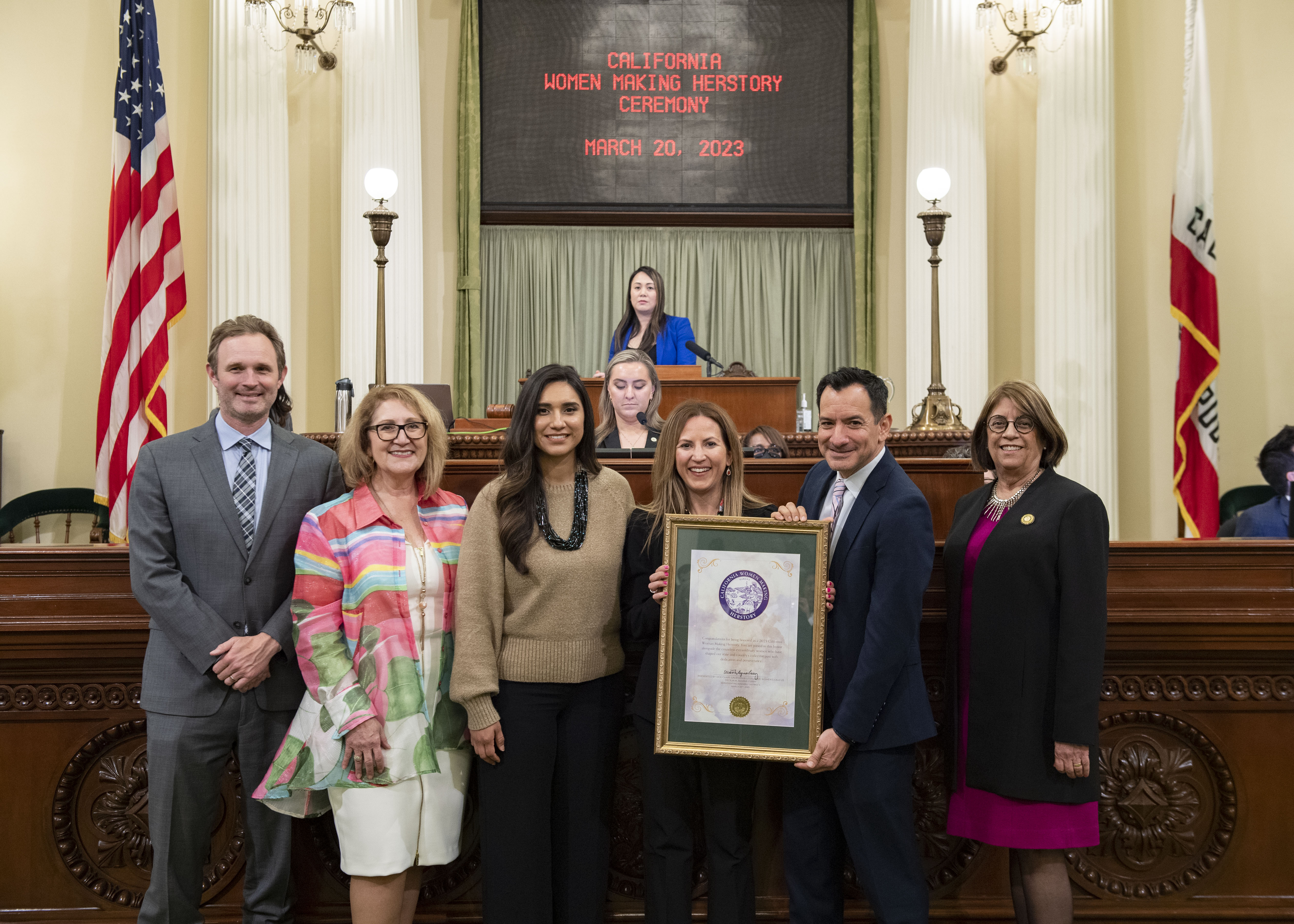 Assemblymember Sabrina Cervantes and 2023 58th Assembly District Woman of the Year, Priscilla Grijalva