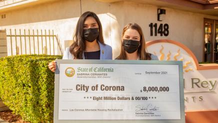 Asm. Cervantes Presents Check for Las Coronas Affordable Housing Community